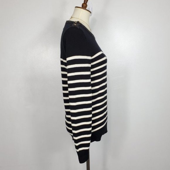 Charter Club Black Cream Striped Pullover Sweater NEW NWT Size S - Picture 6 of 15